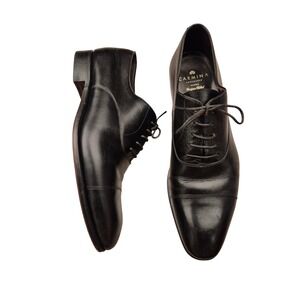 Carmina Shoemaker Mallorca Black Leather Cap Toe Oxford Shoes 9.5 UK / 10.5 US
